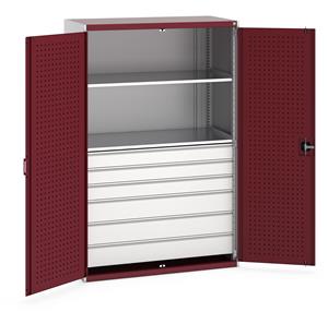 Bott Cubio kitted cupboards come with drawers and shelves, overall dimensions of 1300mm wide x 650mm deep x 2000mm high. The cupboards have reinforced lockable steel doors with zinc plated locking bars and cam providing secure 3 point locking. ... 1300mm Wide 650mm deep Bott Cubio Cupboards